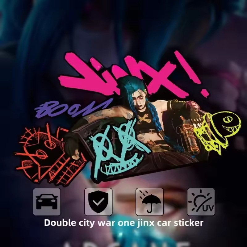 Car Accessories Ebay - Arcane Jinx Graffiti Reflective Car Sticker