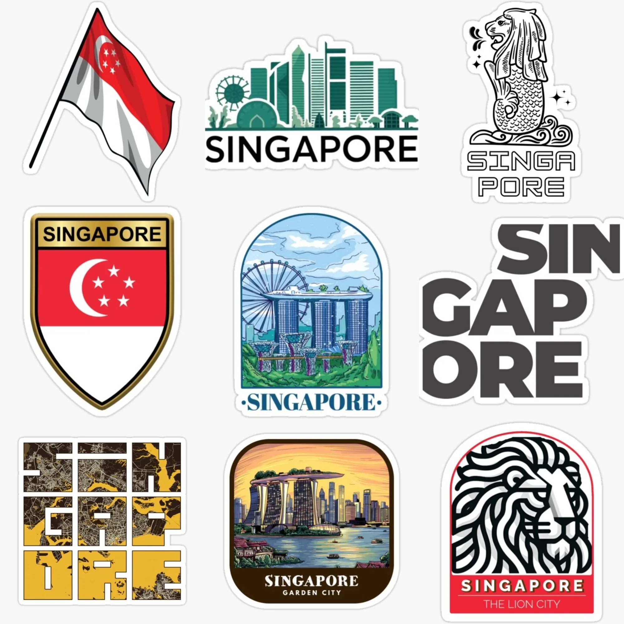 Singapore Flag Map Merlion Sce - Car Accessories Singapore review and price