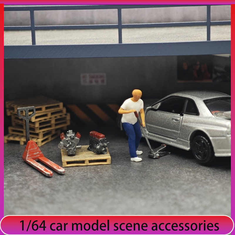 1:64 Car Model Repair Shop Sce - Car Accessories For Decoration review and price
