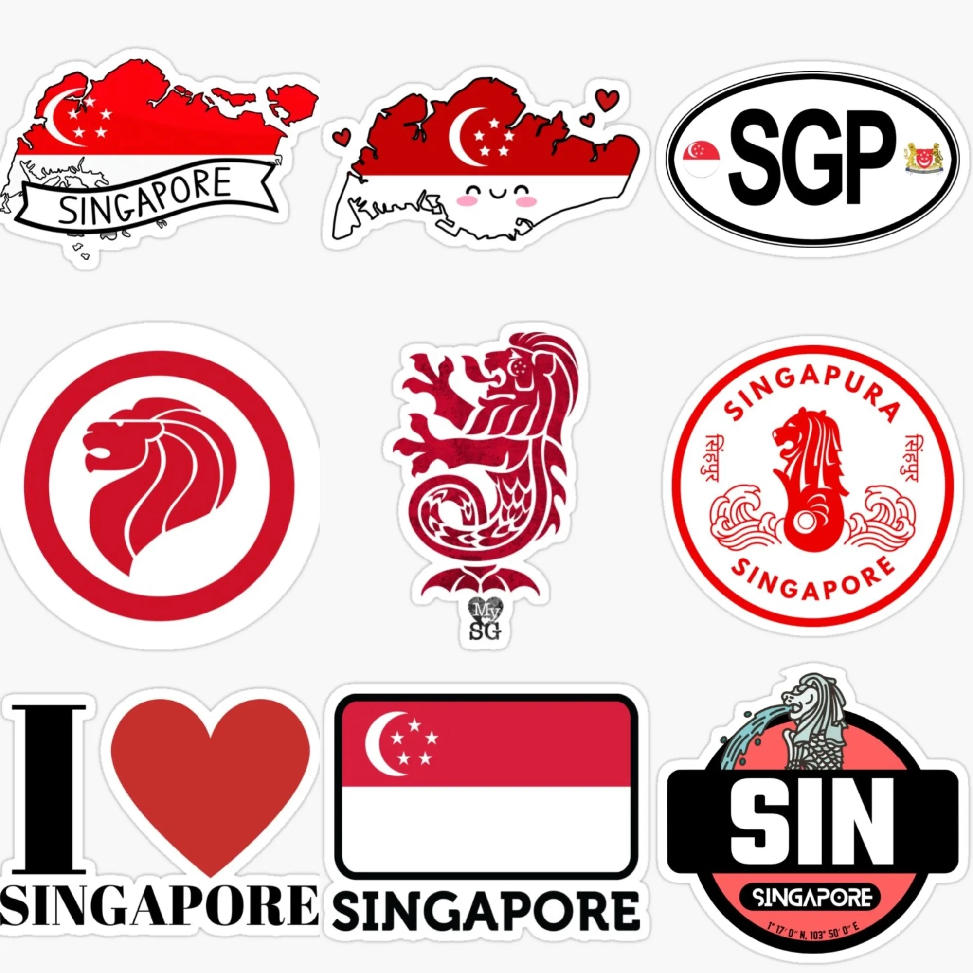 Singapore Flag Map Merlion Emb - Car Accessories Singapore review and price
