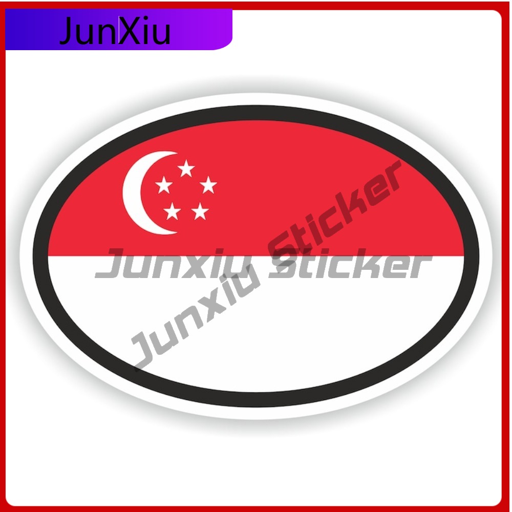 Singapore Flag Oval Sticker An - Car Accessories Singapore review and price